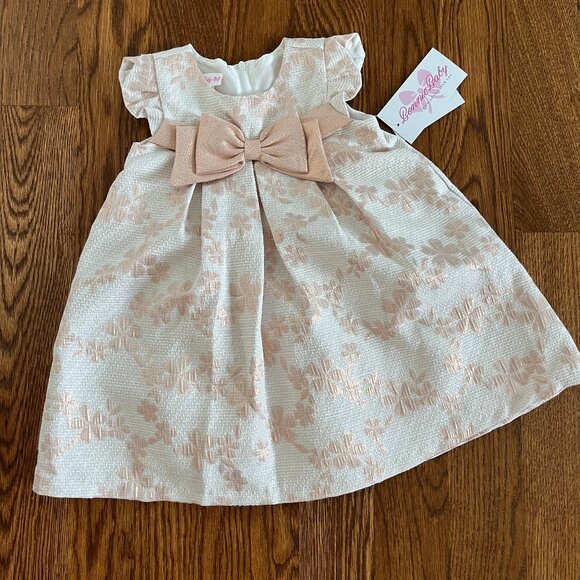 Bonnie Baby blush pink bow dress - 24M - Picture 1 of 3